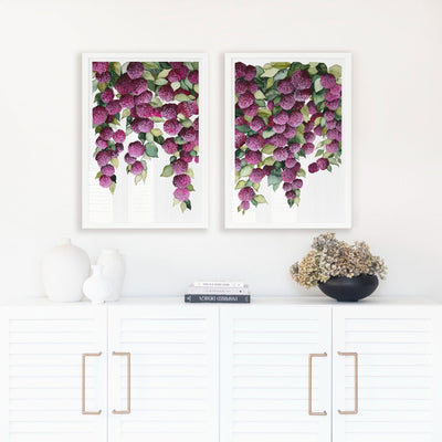 Falling Hydrangeas Pair